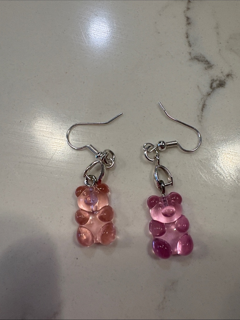 Pink Gummy Bear Dangle Earrings - Women's Jewelry